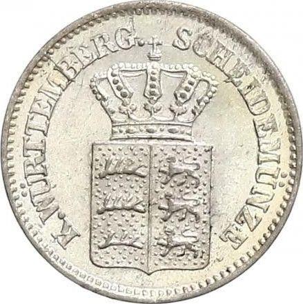 Аверс монеты - 1 крейцер 1859 года - цена серебряной монеты - Вюртемберг, Вильгельм I