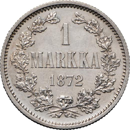 Rewers monety - 1 marka 1872 S - cena srebrnej monety - Finlandia, Wielkie Księstwo