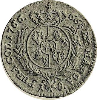 Реверс монеты - Пробный Орт (18 грошей) 1766 года FS - цена серебряной монеты - Польша, Станислав II Август