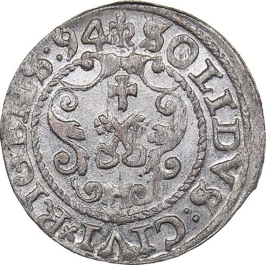 Реверс монеты - Шеляг 1594 года "Рига" - цена серебряной монеты - Польша, Сигизмунд III Ваза
