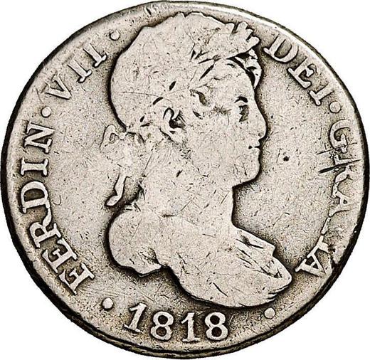 Аверс монеты - 1 реал 1818 года M GJ - цена серебряной монеты - Испания, Фердинанд VII