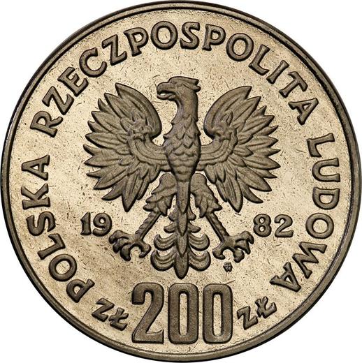 Obverse Pattern 200 Zlotych 1982 MW JMN "XII World Cup FIFA - Spain 1982" Nickel ESPAÑA 82 -  Coin Value - Poland, Peoples Republic