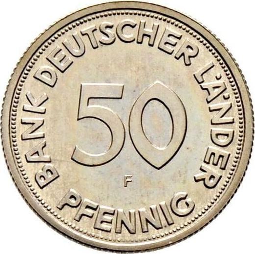 Awers monety - 50 fenigów 1949 F "Bank deutscher Länder" - cena  monety - Niemcy, RFN