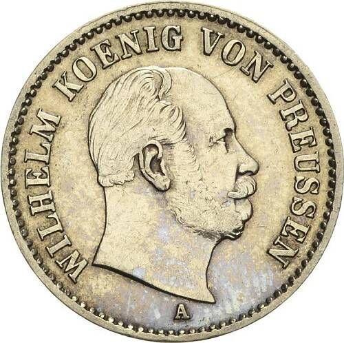 Аверс монеты - 1/6 талера 1867 года A - цена серебряной монеты - Пруссия, Вильгельм I