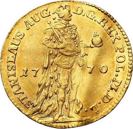 Аверс монеты - Дукат 1770 года IS "Фигура короля" - цена золотой монеты - Польша, Станислав II Август
