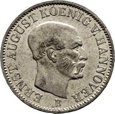 Аверс монеты - 1/12 талера 1850 года B - цена серебряной монеты - Ганновер, Эрнст Август