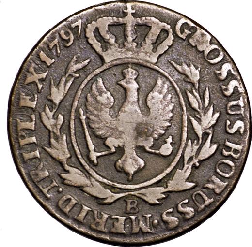 Reverso 3 groszy 1797 B "Prusia del Sur" - valor de la moneda  - Polonia, Dominio Prusiano