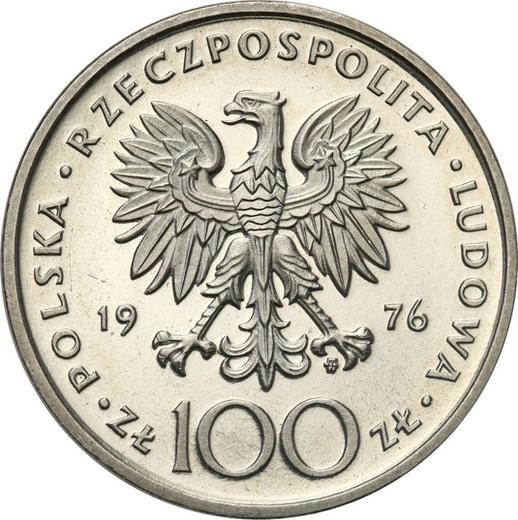 Аверс монеты - Пробные 100 злотых 1976 года MW SW "Казимир Пулавский" Никель - цена  монеты - Польша, Народная Республика