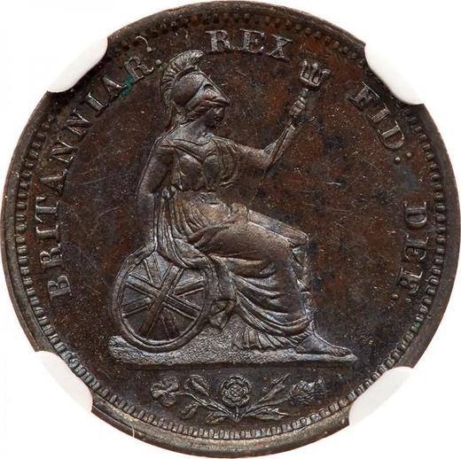 Reverso Medio farthing 1828 - valor de la moneda  - Gran Bretaña, Jorge IV