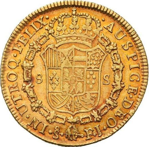 Reverso 8 escudos 1812 So FJ - valor de la moneda de oro - Chile, Fernando VII