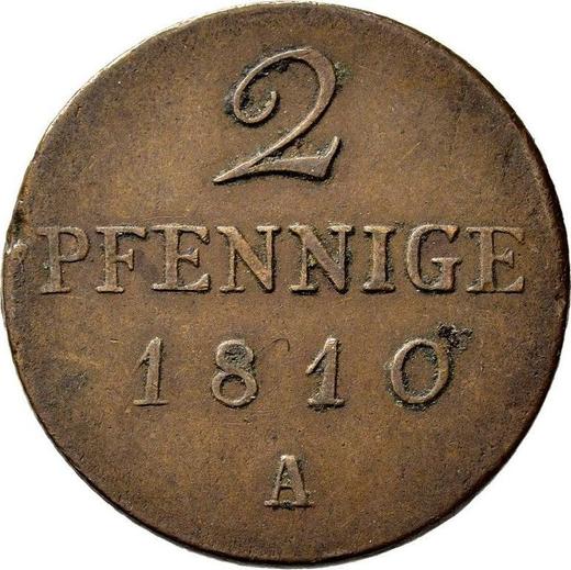 Реверс монеты - 2 пфеннига 1810 года A - цена  монеты - Пруссия, Фридрих Вильгельм III
