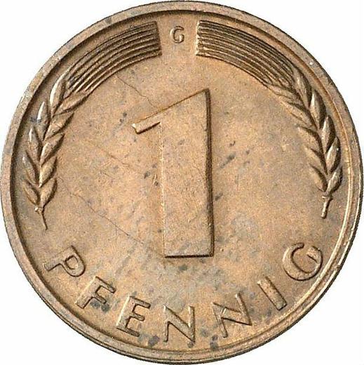 Аверс монеты - 1 пфенниг 1966 года G - цена  монеты - Германия, ФРГ