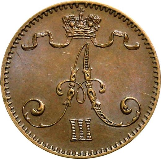 Аверс монеты - 1 пенни 1893 года - цена  монеты - Финляндия, Великое княжество