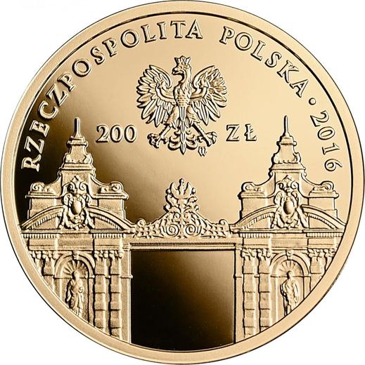 Anverso 200 eslotis 2016 MW "Bicentenario de la Universidad de Varsovia" - valor de la moneda de oro - Polonia, República moderna