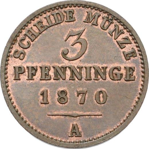 Реверс монеты - 3 пфеннига 1870 года A - цена  монеты - Пруссия, Вильгельм I