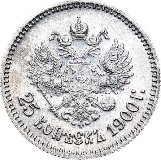 Rewers monety - 25 kopiejek 1900 - cena srebrnej monety - Rosja, Mikołaj II