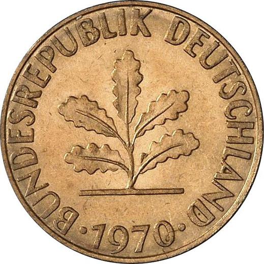 Reverso 1 Pfennig 1970 G - valor de la moneda  - Alemania, RFA