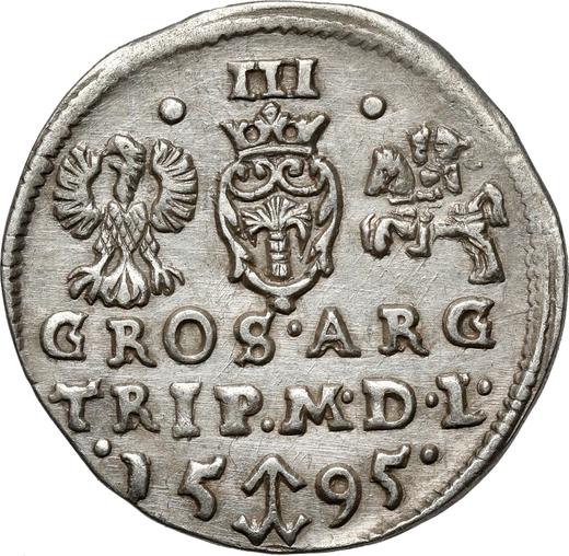 Реверс монеты - Трояк (3 гроша) 1595 года "Литва" - цена серебряной монеты - Польша, Сигизмунд III Ваза