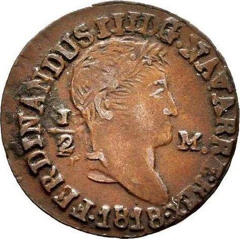 Anverso Medio maravedí 1818 PP "Tipo 1818-1819" - valor de la moneda  - España, Fernando VII