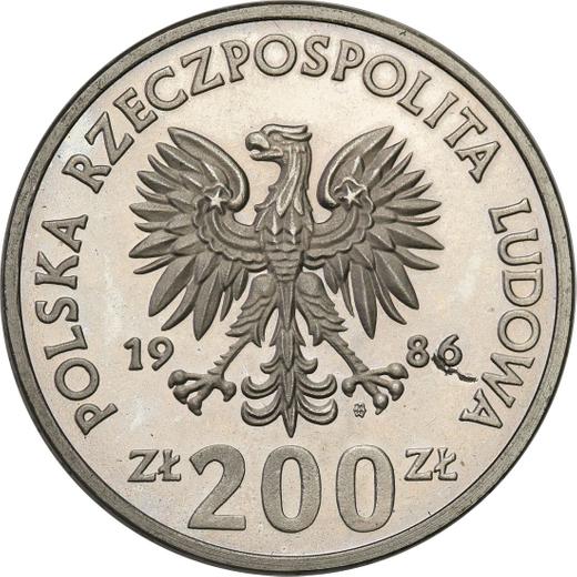 Аверс монеты - Пробные 200 злотых 1986 года MW SW "Владислав I Локоток" Никель - цена  монеты - Польша, Народная Республика