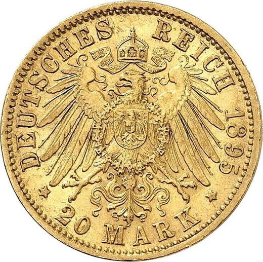 Реверс монеты - 20 марок 1895 года G "Баден" - цена золотой монеты - Германия, Германская Империя