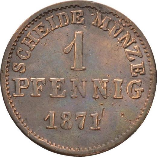Revers 1 Pfennig 1871 - Münze Wert - Hessen-Darmstadt, Ludwig III