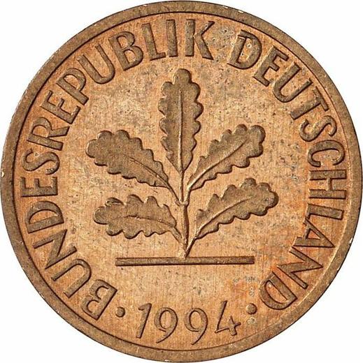 Реверс монеты - 2 пфеннига 1994 года G - цена  монеты - Германия, ФРГ