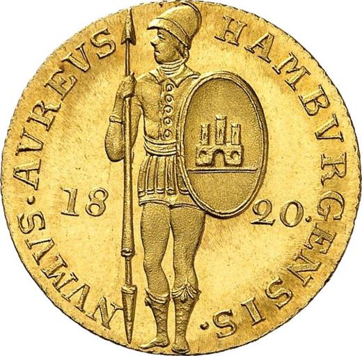 Аверс монеты - Дукат 1820 года - цена  монеты - Гамбург, Вольный город