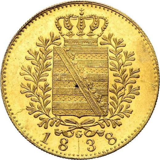 Reverse Ducat 1838 G - Gold Coin Value - Saxony-Albertine, Frederick Augustus II