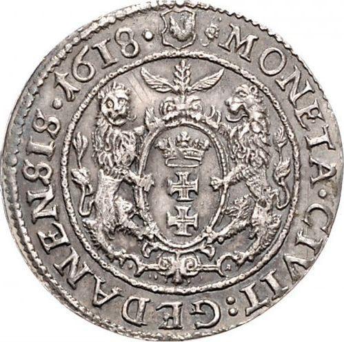 Реверс монеты - Орт (18 грошей) 1618 года SA "Гданьск" - цена серебряной монеты - Польша, Сигизмунд III Ваза