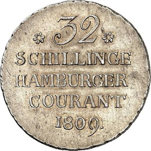 Реверс монеты - 32 шиллинга 1809 года H.S.K. - цена  монеты - Гамбург, Вольный город
