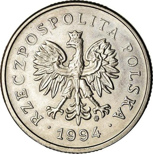 Аверс монеты - 1 злотый 1994 MW - Польша, III Республика после деноминации