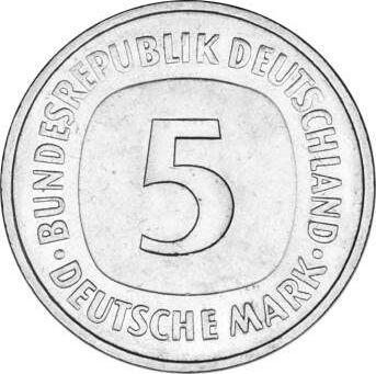 Anverso 5 marcos 1978 F - valor de la moneda  - Alemania, RFA