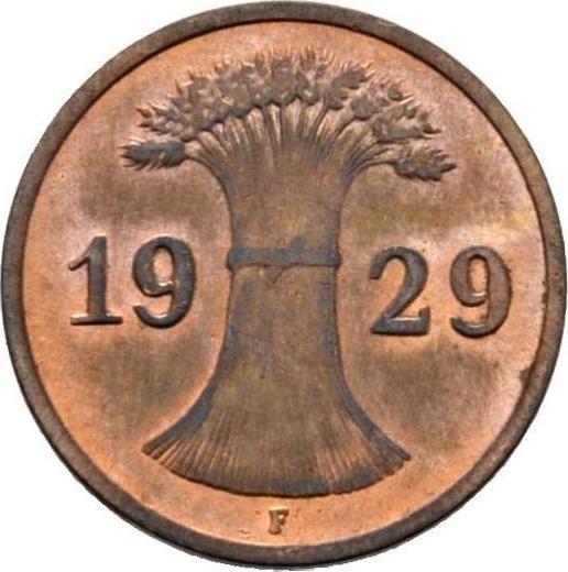 Reverso 1 Rentenpfennig 1929 F - valor de la moneda  - Alemania, República de Weimar