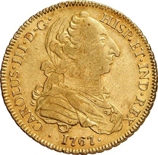 Anverso 4 escudos 1767 Mo MF - valor de la moneda de oro - México, Carlos III