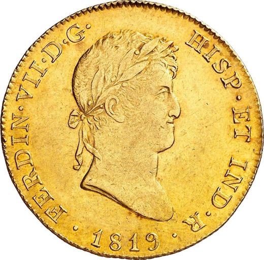 Anverso 8 escudos 1819 M GJ - valor de la moneda de oro - España, Fernando VII