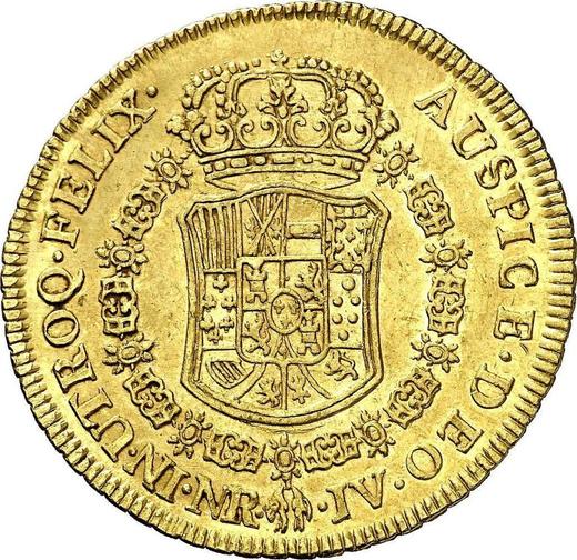 Rewers monety - 8 escudo 1763 NR JV "Typ 1762-1771" - cena złotej monety - Kolumbia, Karol III