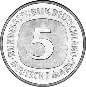 Anverso 5 marcos 1978 J - valor de la moneda  - Alemania, RFA