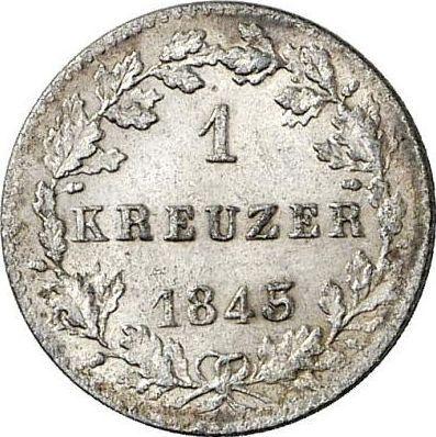 Rewers monety - 1 krajcar 1845 - cena srebrnej monety - Hesja-Darmstadt, Ludwik II