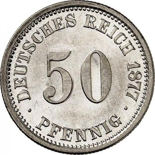 Аверс монеты - 50 пфеннигов 1877 года F "Тип 1875-1877" - цена серебряной монеты - Германия, Германская Империя