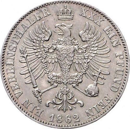 Reverso Tálero 1862 A - valor de la moneda de plata - Prusia, Guillermo I