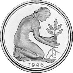 Реверс монеты - 50 пфеннигов 1996 года F - цена  монеты - Германия, ФРГ