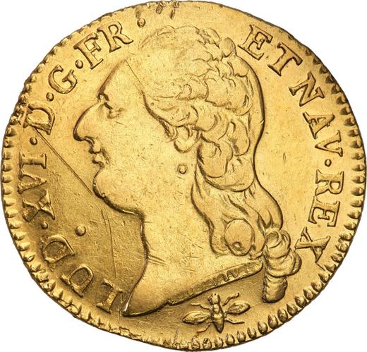 Аверс монеты - Луидор 1788 года D Лион - цена золотой монеты - Франция, Людовик XVI