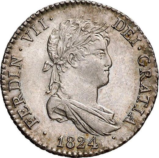 Awers monety - 1 real 1824 M AJ - cena srebrnej monety - Hiszpania, Ferdynand VII