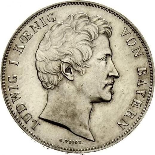Anverso 2 táleros 1844 "Templo de los Generales" - valor de la moneda de plata - Baviera, Luis I de Baviera