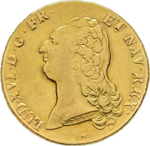Obverse Double Louis d'Or 1790 W Nantes - France, Louis XVI