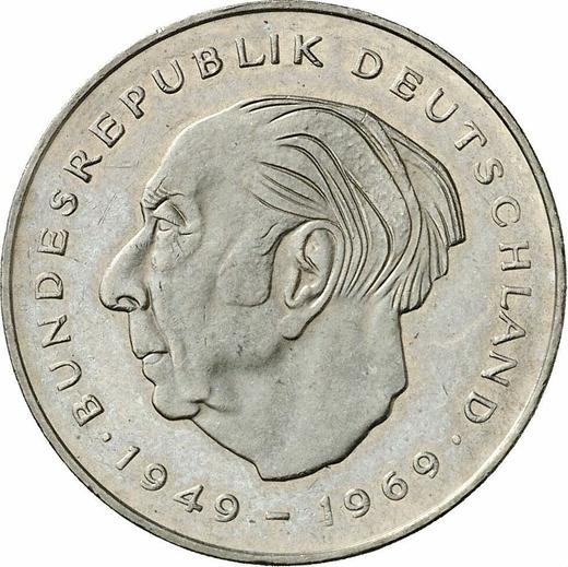 Аверс монеты - 2 марки 1985 года J "Теодор Хойс" - цена  монеты - Германия, ФРГ