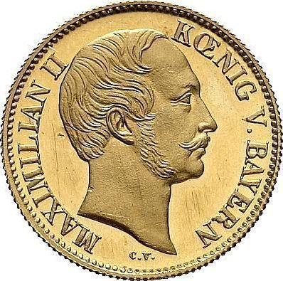 Аверс монеты - Дукат 1855 года - цена золотой монеты - Бавария, Максимилиан II