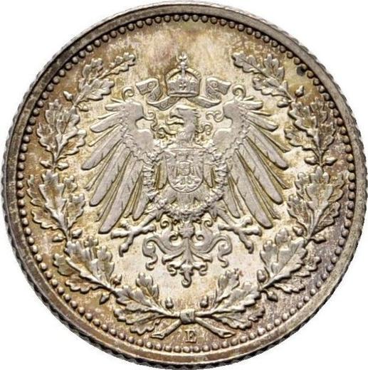 Reverso Medio marco 1915 E "Tipo 1905-1919" - valor de la moneda de plata - Alemania, Imperio alemán
