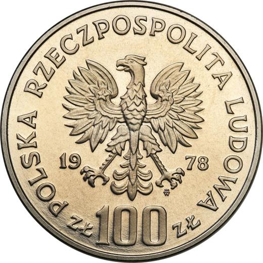 Anverso Pruebas 100 eslotis 1978 MW "Janusz Korczak" Níquel - valor de la moneda  - Polonia, República Popular